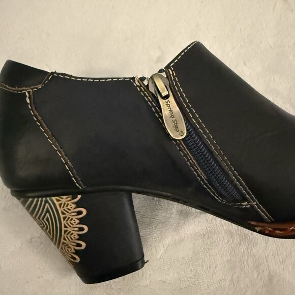 L'Artiste Zami Bootie Black Multi Color Ankle Boots Eu 38 U.S. 7.5/8 Boho Artsy - Picture 8 of 13